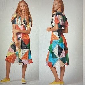 NWT Milla Patchwork Paisley Print Crepe Dress